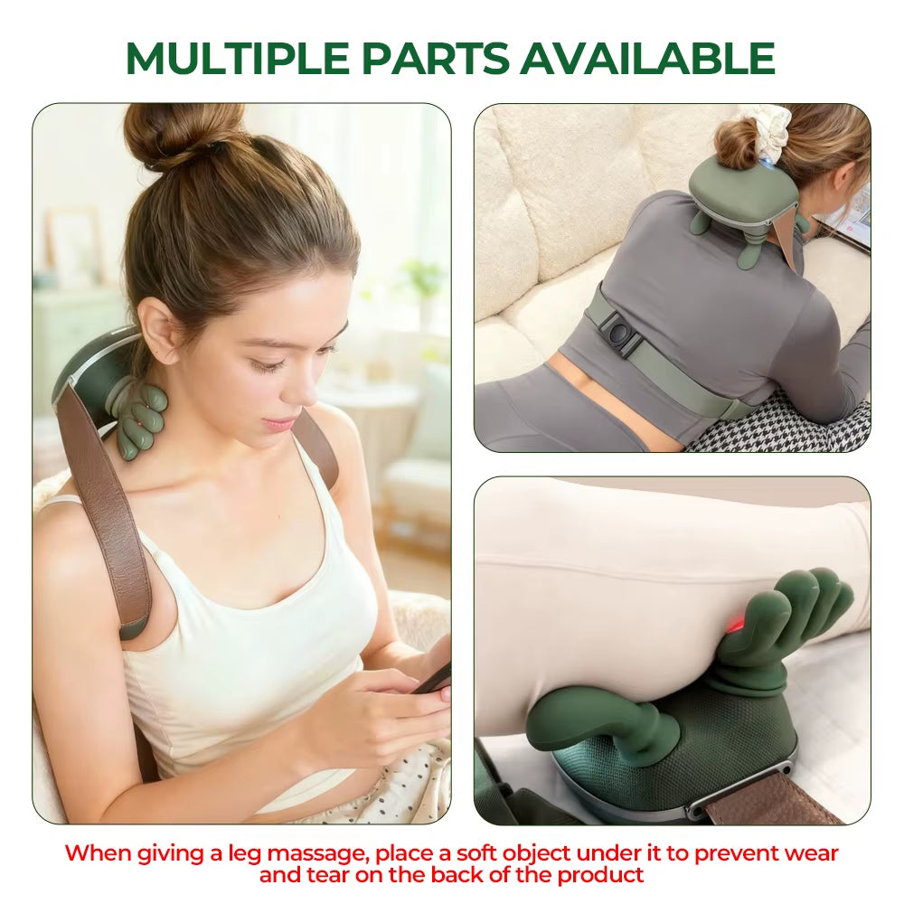 Bionic Finger Neck & Shoulder Massager (Wireless, Brushless Motor, Heat Therapy)