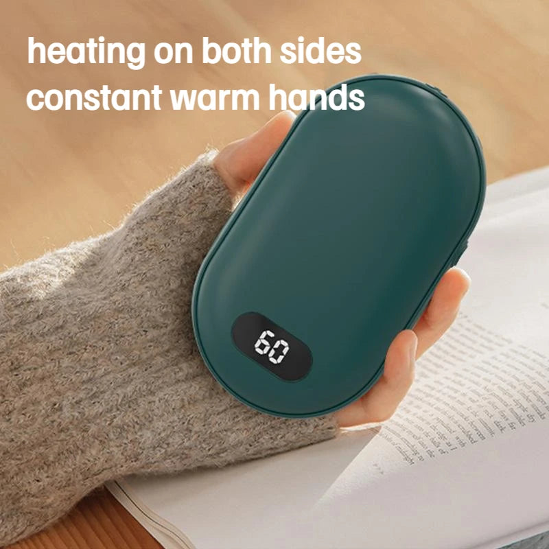 Portable USB Rechargeable Hand Warmer & Power Bank – 2-in-1 Mini Electric Pocket Heater for Winter